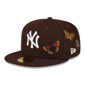 59fifty New Era New York Yankees Felt X MLB Fitted Gorras Marrom | YHTRF-9032