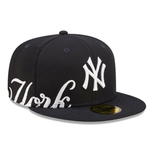 59fifty New Era New York Yankees MLB Side Split Fitted Gorras Azules | GJTCR-8017