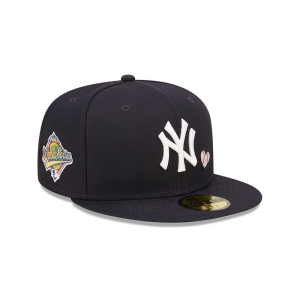 59fifty New Era New York Yankees MLB Team Heart Fitted Gorras Azules | FLXEG-2087