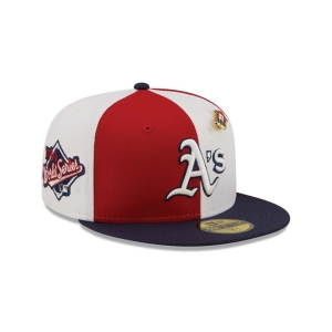 59fifty New Era Oakland Athletics Pinwheel Americana Fitted Gorras Rojos | WYSTC-3985
