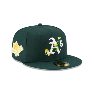 59fifty New Era Oakland Athletics Side Patch Bloom Fitted Gorras Verdes | ZGWKA-6251