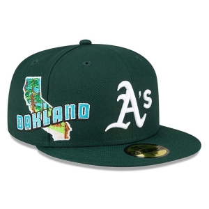 59fifty New Era Oakland Athletics Stateview Fitted Gorras Verdes | JLZBI-5463