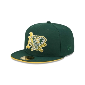 59fifty New Era Oakland Athletics Team Colour Fitted Gorras Verdes | ESXKL-4587