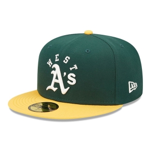 59fifty New Era Oakland Athletics Team League Fitted Gorras Verdes | ZYJNU-5183