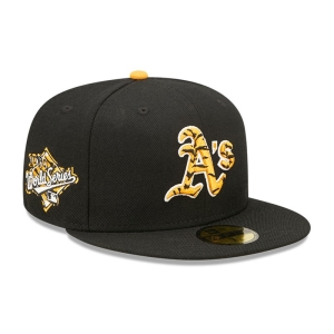 59fifty New Era Oakland Athletics Tiger Fill Fitted Gorras Negros | OMEWI-3709