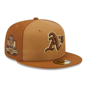 59fifty New Era Oakland Athletics Tri Tone Fitted Gorras Marrom | RFHZT-9415