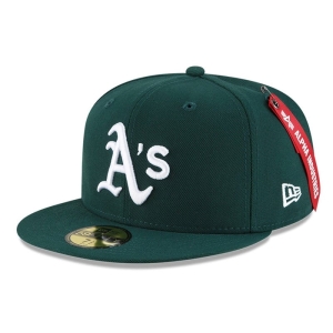 59fifty New Era Oakland Athletics X Alpha Industries Gorras Verdes | NVIPY-2654