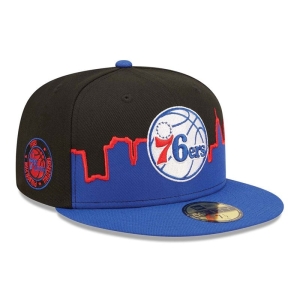 59fifty New Era Philadelphia 76ers NBA 2022 Fitted Gorras Negros | ZLPXF-8103