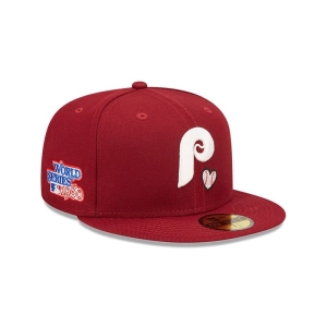 59fifty New Era Philadelphia Phillies MLB Team Heart Fitted Gorras Rojos | ABXZG-1798