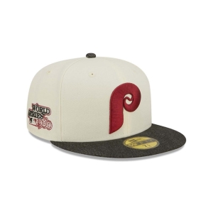 59fifty New Era Philadelphia Phillies MLB Chrome Fitted Gorras Blancos | DWOEJ-1258
