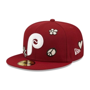 59fifty New Era Philadelphia Phillies MLB Sunlight Pop Gorras Rojos | NHGWC-9603