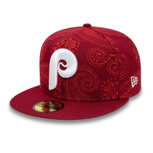 59fifty New Era Philadelphia Phillies MLB Swirl Fitted Gorras Rojos | PHELO-4856