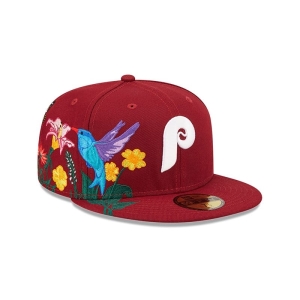 59fifty New Era Philadelphia Phillies MLB Blooming Fitted Gorras Rojos | RDGEV-5736