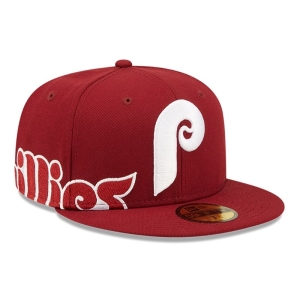 59fifty New Era Philadelphia Phillies MLB Side Split Fitted Gorras Rojos | YJVFM-5801