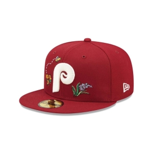 59fifty New Era Philadelphia Phillies Watercolour Floral Gorras Rojos | HCLRT-8567
