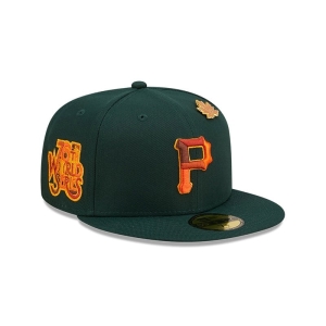 59fifty New Era Pittsburgh Pirates Leafy Fitted Gorras Verdes | FUMEL-1952
