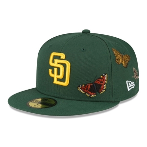 59fifty New Era San Diego Padres Felt X MLB Fitted Gorras Verdes | JOCYF-7538