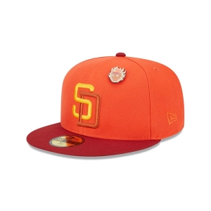 59fifty New Era San Diego Padres Outer Space Fitted Gorras Naranjas | ZCMEY-7815