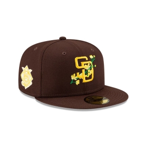 59fifty New Era San Diego Padres Side Patch Bloom Fitted Gorras Marrom | UBHYK-8017
