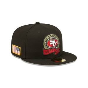 59fifty New Era San Francisco 49ers NFL Salute To Service Fitted Gorras Negros | RYUML-1785