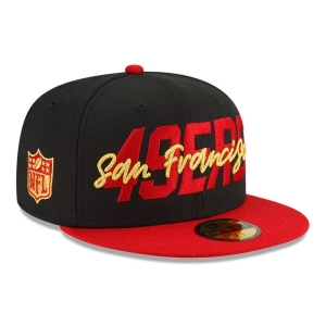 59fifty New Era San Francisco 49ers NFL Draft Fitted Gorras Negros | VWHYU-0147
