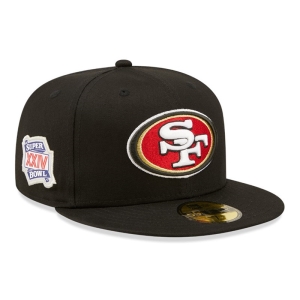 59fifty New Era San Francisco 49ers Side Patch Fitted Gorras Negros | NAOGE-4087