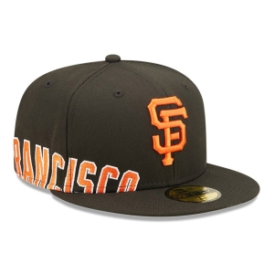 59fifty New Era San Francisco Giants MLB Side Split Fitted Gorras Negros | HFQVK-5073
