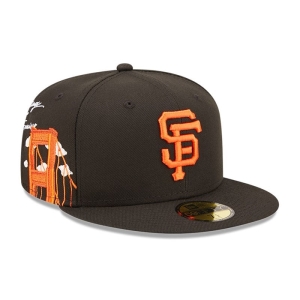 59fifty New Era San Francisco Giants MLB Cloud Fitted Gorras Negros | MARYB-7328