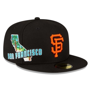 59fifty New Era San Francisco Giants Stateview Fitted Gorras Negros | XFAMT-3285