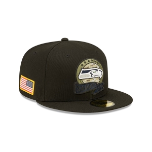59fifty New Era Seatlle Seahawks NFL Salute To Service Fitted Gorras Negros | KIBCG-1247