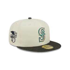 59fifty New Era Seattle Mariners MLB Chrome Fitted Gorras Blancos | XASJM-9304