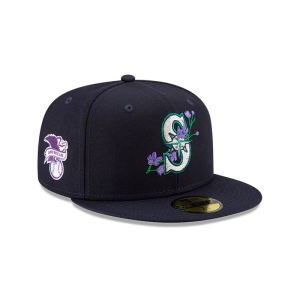 59fifty New Era Seattle Mariners Side Patch Bloom Fitted Gorras Azules | TVDZX-7159