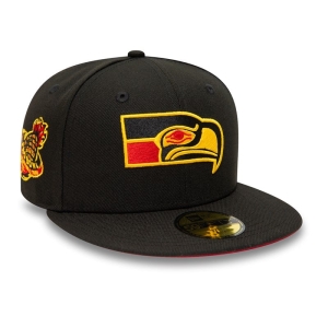 59fifty New Era Seattle Seahawks Fitted Gorras Negros | DVPCK-6905