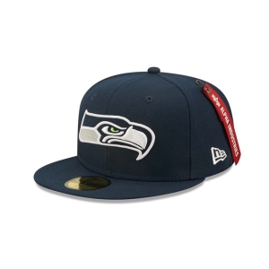 59fifty New Era Seattle Seahawks X Alpha Industries Fitted Gorras Azules | NDRLC-2496