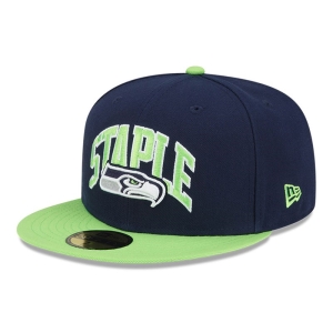 59fifty New Era Seattle Seahawks X Staple Fitted Gorras Azules | SBIJZ-4159