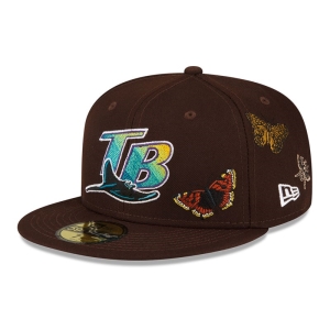 59fifty New Era Tampa Bay Rays Felt X MLB Fitted Gorras Marrom | ZNUJY-5130