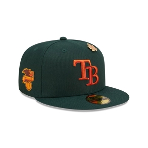 59fifty New Era Tampa Bay Rays Leafy Fitted Gorras Verdes | BPVKD-9426