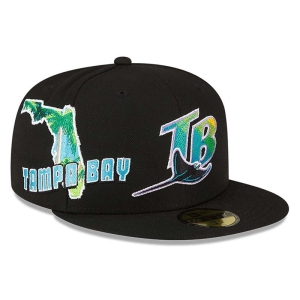 59fifty New Era Tampa Bay Rays Stateview Fitted Gorras Negros | OSVJD-8639