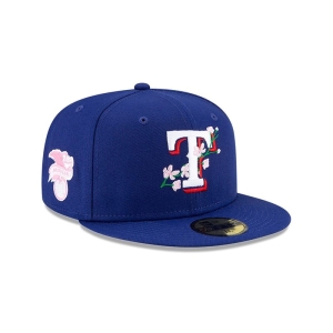 59fifty New Era Texas Rangers Side Patch Bloom Fitted Gorras Azules | YOAHW-7305