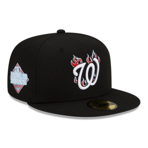59fifty New Era Washington MLB Team Fire Fitted Gorras Negros | UTPNX-3164
