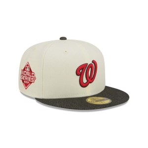 59fifty New Era Washington Nationals MLB Chrome Fitted Gorras Blancos | UDRBP-3678