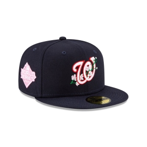 59fifty New Era Washington Nationals Side Patch Bloom Fitted Gorras Azules | WHZON-2940