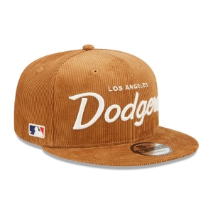 9fifty New Era La Dodgers Cord Script Gorras Marrom | LZSRW-9564