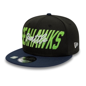 9fifty New Era Seattle Seahawks NFL Draft Gorras Negros | QFRIE-4857