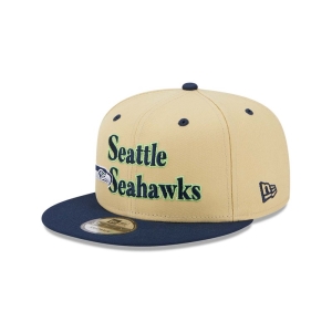 9fifty New Era Seattle Seahawks NFL Retro Gorras Creme | WGTHS-6450