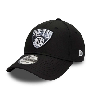 9forty New Era Brooklyn Nets Print Infill Adjustable Gorras Negros | POVHU-0132
