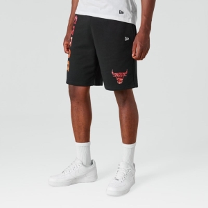 Bermudas New Era Chicago Bulls NBA Team Colour Agua Print Negros | GBAPN-8267