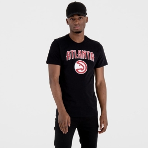 Camiseta New Era Atlanta Hawks Team Logo Negros | WKMBA-4351