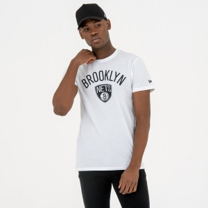 Camiseta New Era Brooklyn Nets Blancos | ELGYO-1074