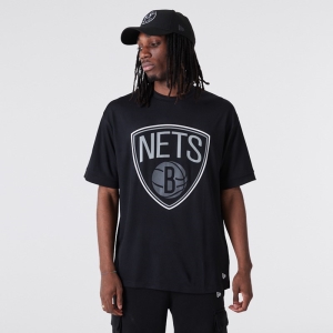 Camiseta New Era Brooklyn Nets NBA Outline Mesh Negros | BTRLG-6219